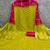 Parrot green silk blend abstract print salwar kameez