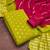 Parrot green silk blend abstract print salwar kameez