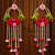 handmade decorative lace chudi flower peony beads latkan wall hanging for decor (pack of 2)