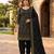 Black cotton poly embroidered salwar kameez