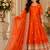 Orange fendy silk with sequence embroidery work kids gown bottom and dupatta set