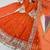 Orange fendy silk with sequence embroidery work kids gown bottom and dupatta set