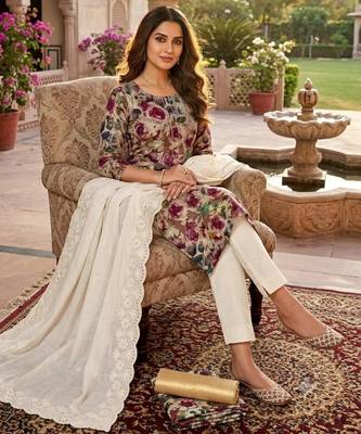 Multicolor cotton poly printed salwar kameez 1