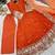 Orange fendy silk with sequence embroidery work kids gown bottom and dupatta set