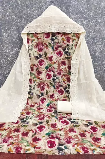 Multicolor cotton poly printed salwar kameez