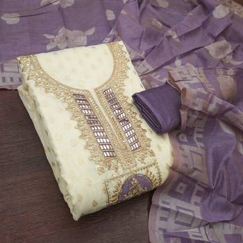 Off white silk blend embroidered salwar kameez 2