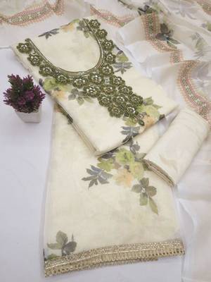 Off white silk blend embroidered salwar kameez 3