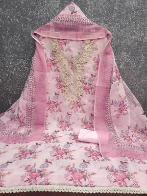 Multicolor linen embroidered salwar kameez 2