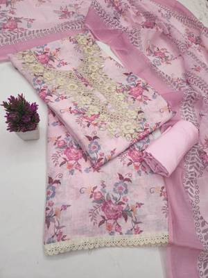 Multicolor linen embroidered salwar kameez 3