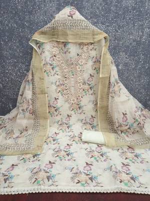 Multicolor linen embroidered salwar kameez 2