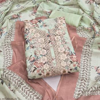 Multicolor linen embroidered salwar kameez 1