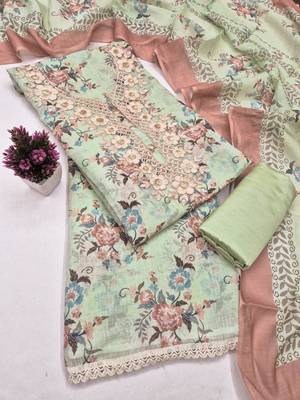 Multicolor linen embroidered salwar kameez 2
