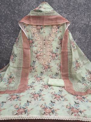 Multicolor linen embroidered salwar kameez 3