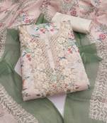 Multicolor linen embroidered salwar kameez