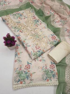 Multicolor linen embroidered salwar kameez 2