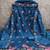 Blue silk blend embroidered salwar kameez