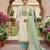 Off white silk blend embroidered salwar kameez