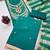 Teal silk blend embroidered salwar kameez