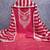 Red silk blend embroidered salwar kameez