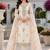 Cream silk blend embroidered salwar kameez