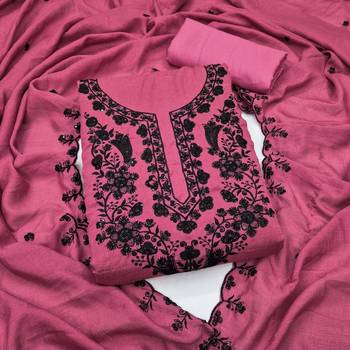 Pink silk blend embroidered salwar kameez 2