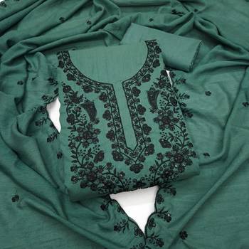 Green silk blend embroidered salwar kameez 2