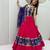 red georgette printed traditional lehenga choli with free size upto 44