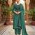Green silk blend embroidered salwar kameez
