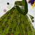 olive georgette embroidered traditional lehenga choli with free size upto 38