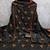 Black silk blend embroidered salwar kameez