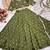green georgette embroidered traditional lehenga choli with free size upto 44