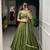 green georgette embroidered traditional lehenga choli with free size upto 44
