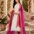 Off white silk blend woven salwar kameez