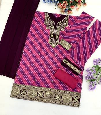 Purple georgette printed salwar kameez 2