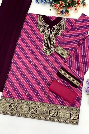 Purple georgette printed salwar kameez