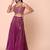 wine net embroidered traditional lehenga choli with free size upto 42