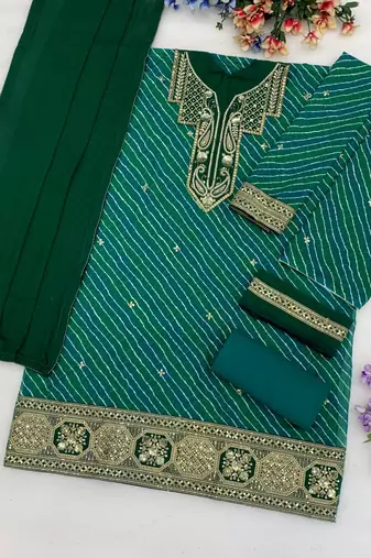 Green georgette printed salwar kameez