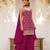 Magenta silk blend embroidered salwar kameez