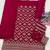 Magenta silk blend embroidered salwar kameez