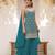 Blue silk blend embroidered salwar kameez