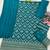 Blue silk blend embroidered salwar kameez
