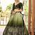 olive silk blend embroidered traditional lehenga choli with free size upto 42