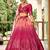 pink silk blend embroidered traditional lehenga choli with free size upto 42