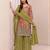 Green silk blend embroidered salwar kameez