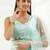 light blue silk blend embroidered traditional lehenga choli with free size upto 42