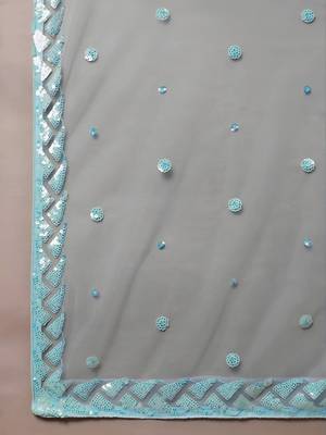 light blue silk blend embroidered traditional lehenga choli with free size upto 42 3