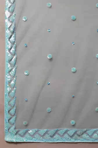 light blue silk blend embroidered traditional lehenga choli with free size upto 42