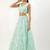 light blue silk blend embroidered traditional lehenga choli with free size upto 42