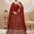 red georgette embroidered traditional lehenga choli with free size upto 42