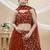 red georgette embroidered traditional lehenga choli with free size upto 42